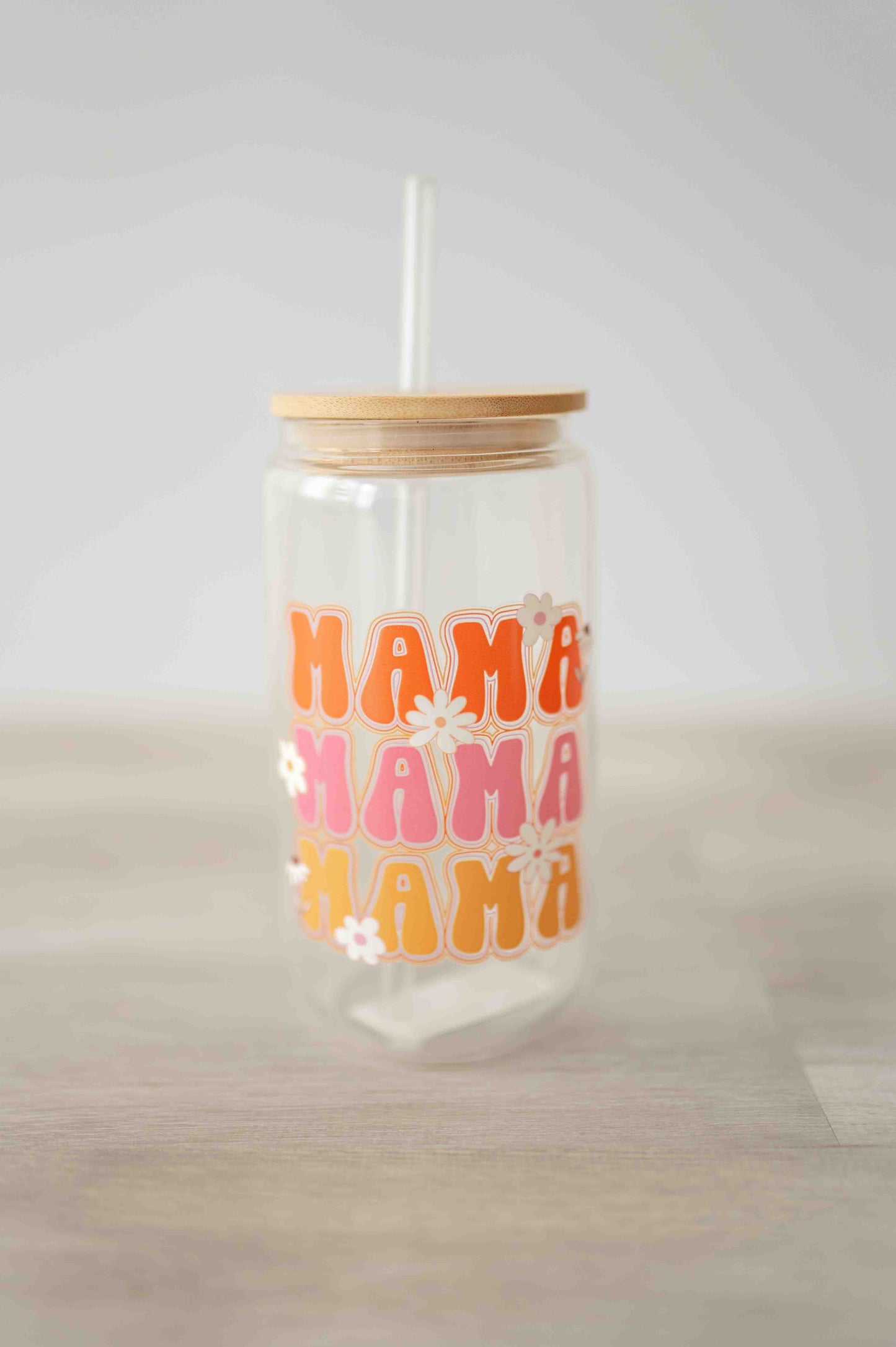 Mama Daisy Style Glass Cold Cup