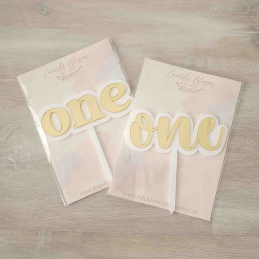 Gold Mirrored Acrylic Cake Toppers